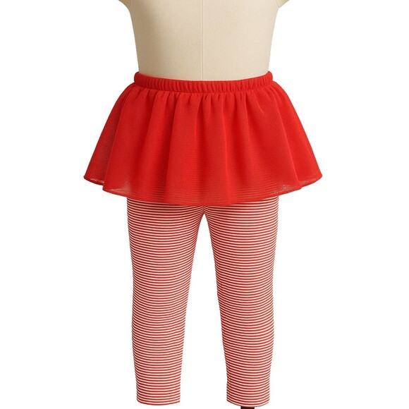 Carters Baby Girl 24M Red Tutu Leggings Christmas Striped Tulle Pants - Picture 1 of 4
